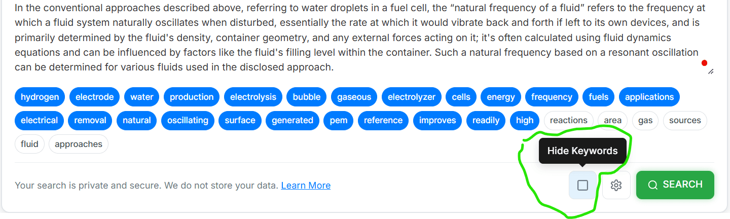 NLP keyword extraction process and results