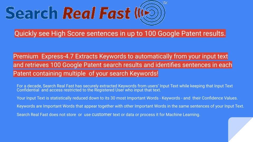Paste in Text to see Search Keywords and Automatically Search Google Patents