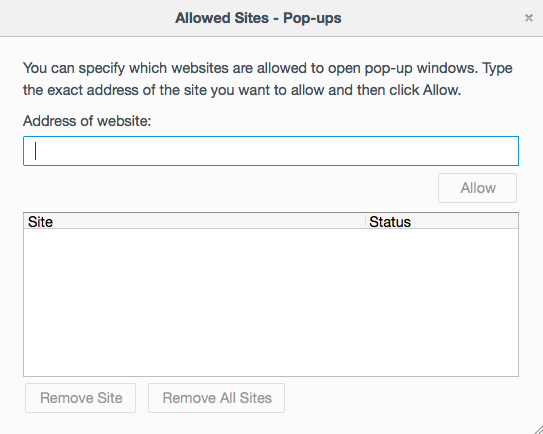 how to add exceptions to pop up blocker in firefox