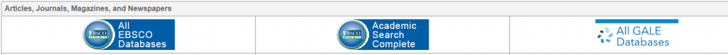 Example Search All EBSCO and GALE Texas Subscription Dataabases